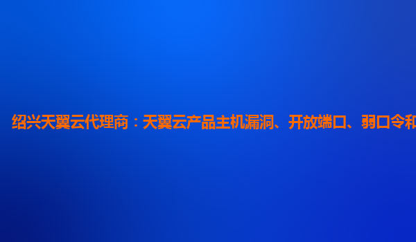 绍兴天翼云代理商：天翼云产品主机漏洞、开放端口、弱口令和基线扫描