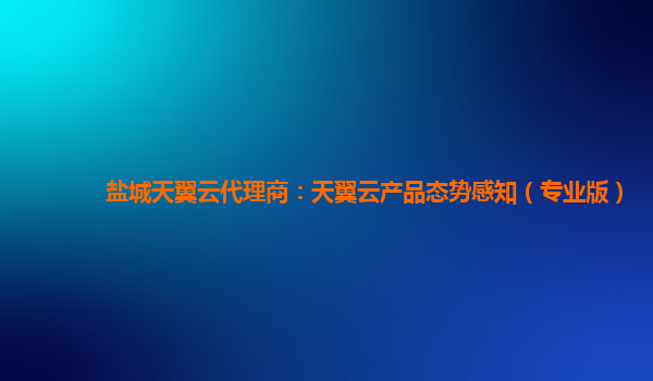 盐城天翼云代理商：天翼云产品态势感知（专业版）